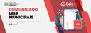 Comunicado: Leis Municipais em Migração para Plataforma Digital