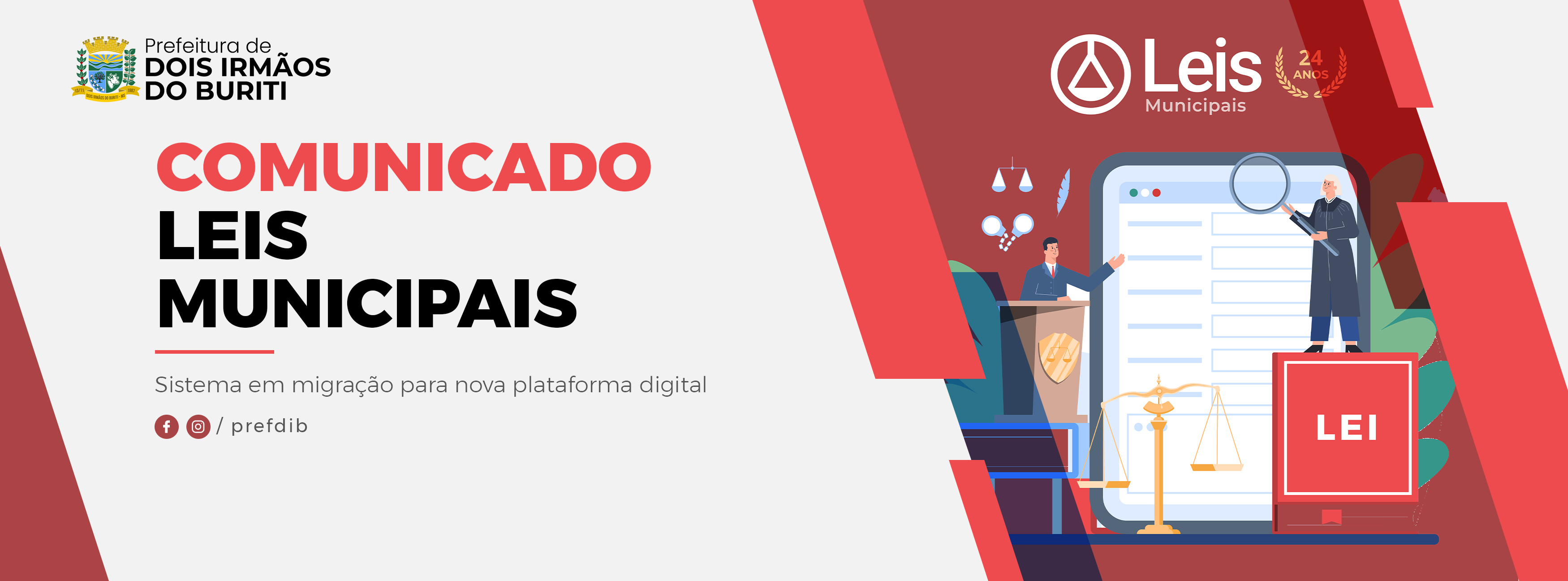 Comunicado: Leis Municipais em Migração para Plataforma Digital